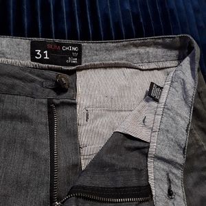 Blue Crown Mens Gray Chino Slim Casual Flat Shorts